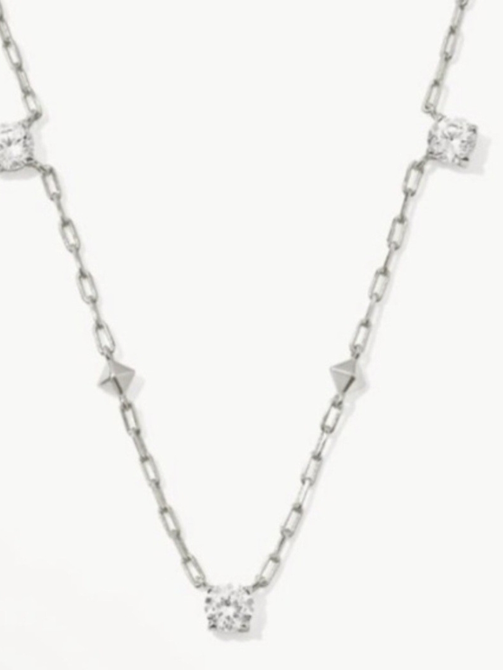Kendra Scott Silver Jada Strnd Chain Necklace Adjustable Length